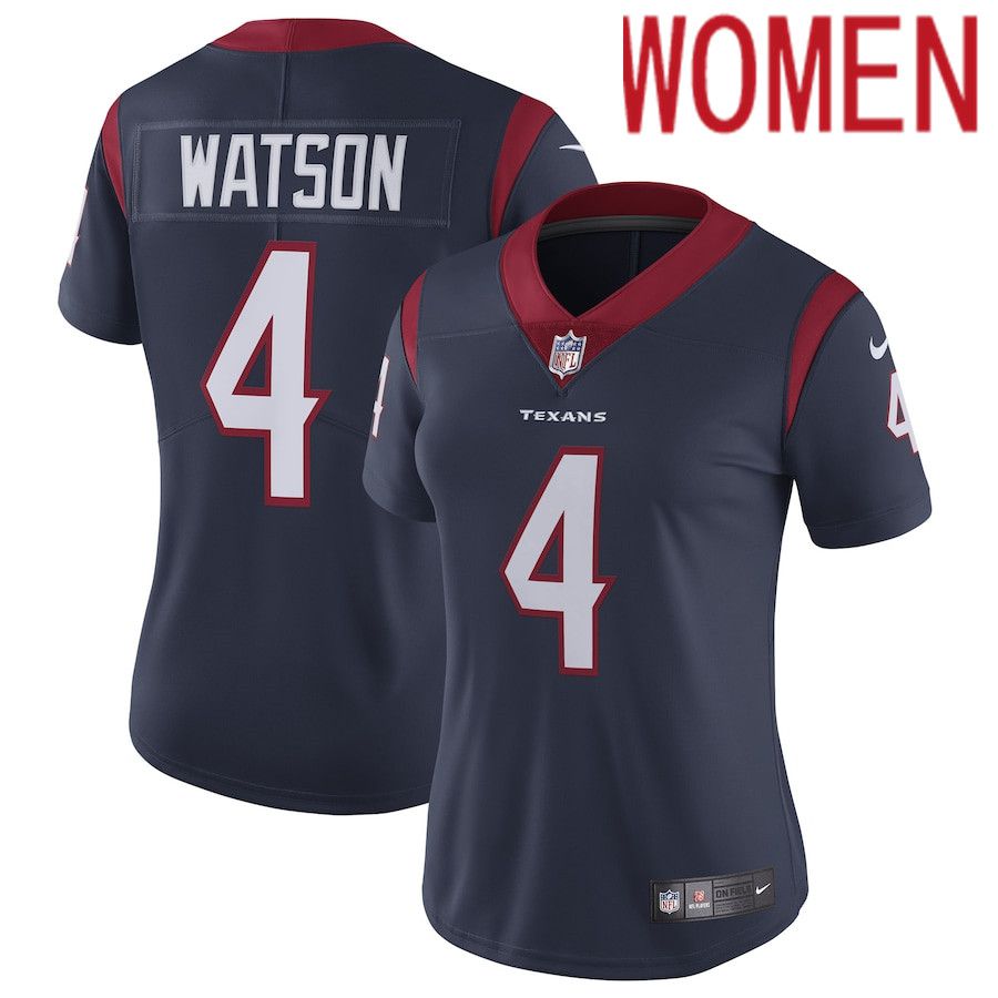 Women Houston Texans #4 Deshaun Watson Nike Navy Vapor Untouchable Limited NFL Jersey->women nfl jersey->Women Jersey